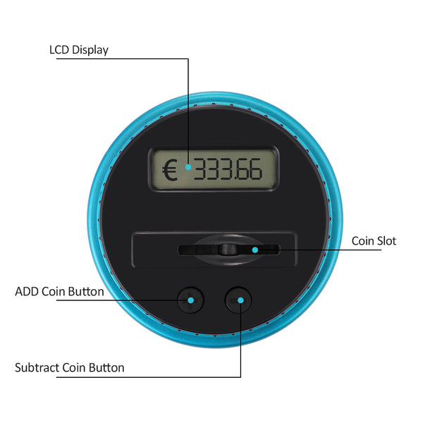 Piggy Bank Counter Coin Electronic Digital LCD Counting Coin Money Saving Box Coins Storage Box For USD/EURO/GBP - Shopsteria