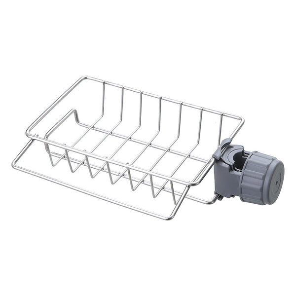 Kitchen Storage Stainless Steel Faucet Rack Hanging Basket Sponge Drain Rack Sink Storage Rack Rag Rack - Shopsteria