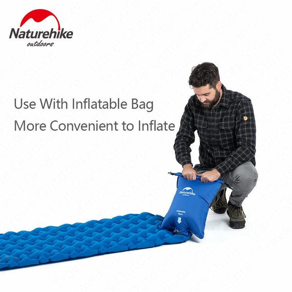 Naturehike Outdoor Camping Mat Inflatable Bag Inflatable Tent Sleeping Pad Ultralight Portable Picnic Air Mat Camping Picnic Pad - Shopsteria007