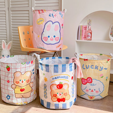 Cute Foldable Dirty Laundry Canvas Basket - Shopsteria