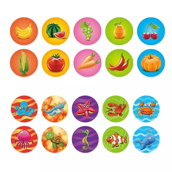 10pcs/Set Children Toy Stamps Cartoon Animals Fruits Kids Seal For Scrapbooking Stamper DIY Scrapbook Cartoon Stamper Toys - Shopsteria