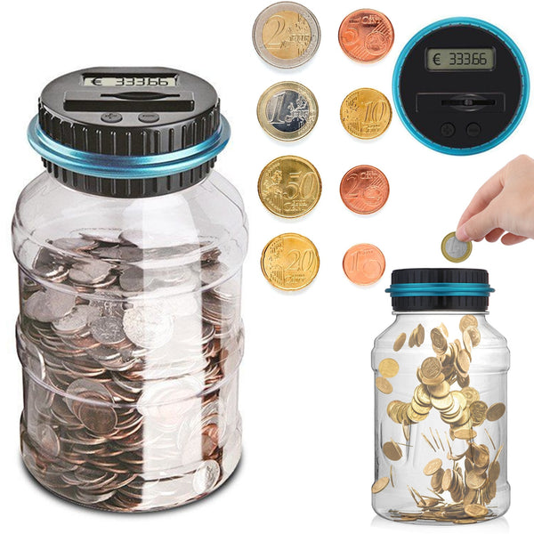 Piggy Bank Counter Coin Electronic Digital LCD Counting Coin Money Saving Box Coins Storage Box For USD/EURO/GBP - Shopsteria