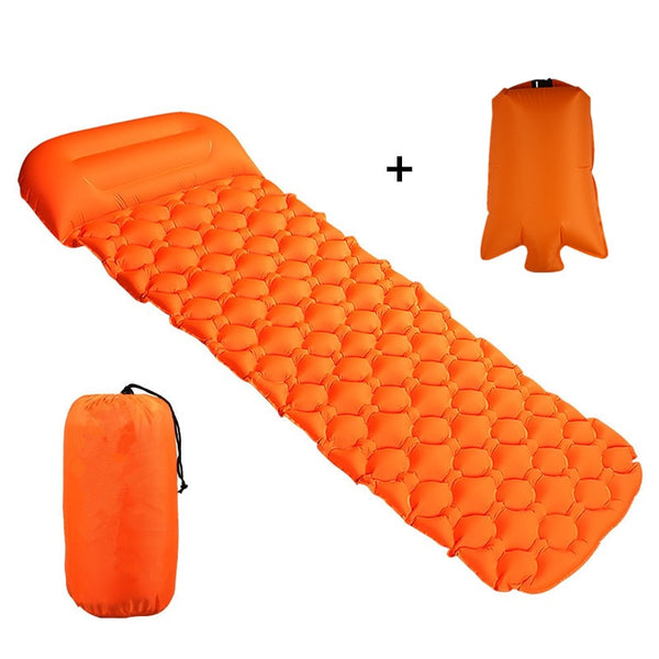 Outdoor Inflatable Sleeping Pad Inflatable Air Cushion Camping Mat with Pillow Air Mattress Sleeping Cushion Inflatable Sofa - Shopsteria