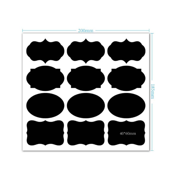 48 pcs Jar Cool Stickers Kitchen Label Stickers Blackboard - Shopsteria