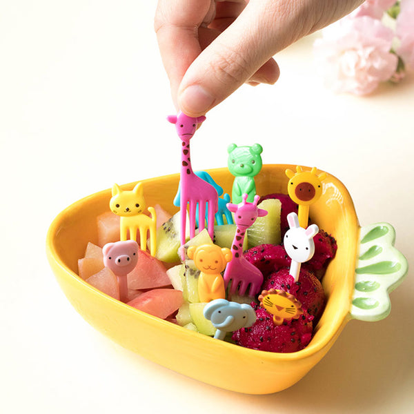 Animal Farm Fruit Fork Mini Cartoon Children Snack Cake Dessert Food - Shopsteria