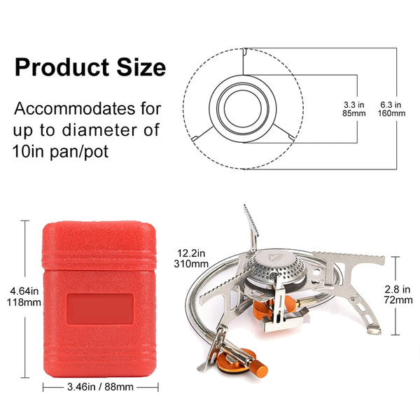 Outdoor Gas Stove Camping burner Folding Electronic Stove hiking Portable Foldable - Shopsteria