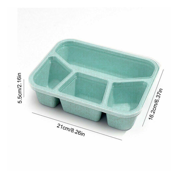 Bento Boxes Bento Lunch Box With Sealing Rings 4 Compartment Meal Prep - Shopsteria