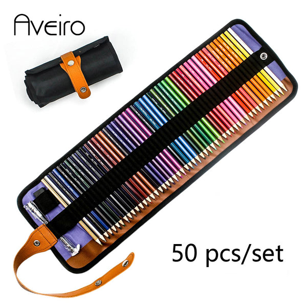 Brutfuner Macaron 50 Color Professional Colored Pencils Wood Watercolor Drawing Pen Set For School Art Supplies Birthday Gift - Shopsteria
