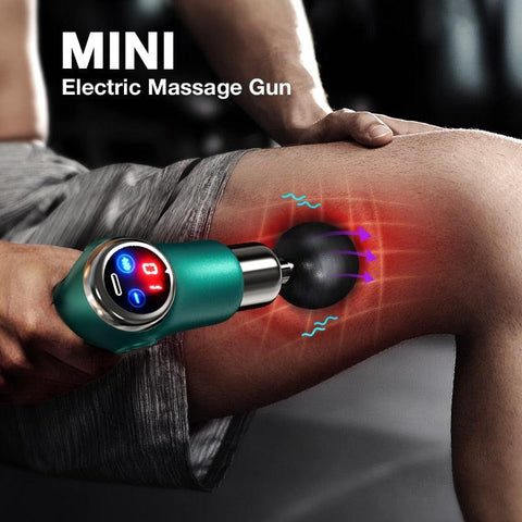 Muscle Massage Gun Mini Pocket 32 Speed vibration Electric Back neck Massager Gun For Body Deep Relief Pain Slimming Fascial gun 4 massage heads - Shopsteria007