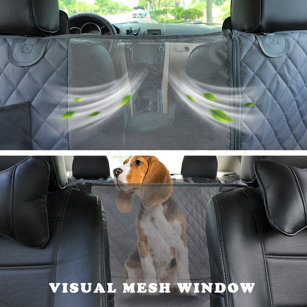 Dog Car Seat Cover View Mesh Waterproof Pet Carrier Car Rear Back Seat Mat Hammock Cushion Protector With Zipper And Pockets - Shopsteria