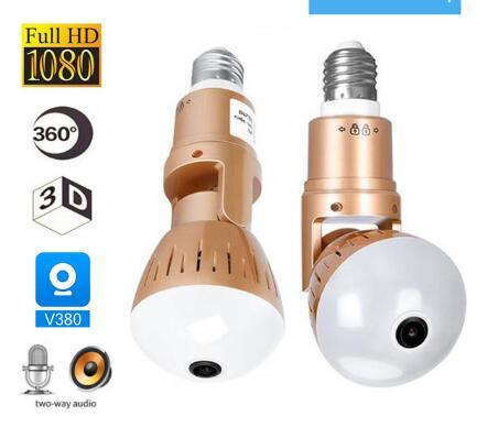 200W  Camera Bulb Lamp light Wireless 2MP HD 360 Degrees Panoramic Light Home Cctv Security Video Surveillance Wifi  Camera - Shopsteria