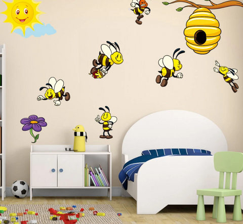 Flying Bees and Hive Wall Stickers - Shopsteria