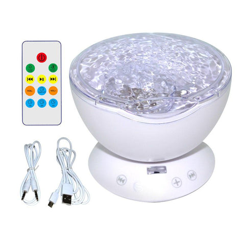 7 Color LED Night Lights Star Remote Control Wave Projector Mini Night Lights - Shopsteria