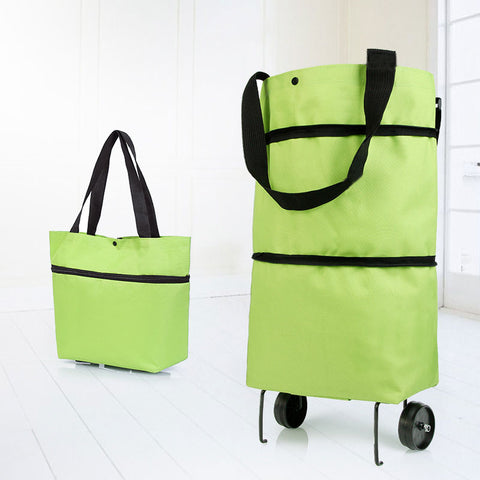 Foldable Shopping Pull Cart Trolley Bag With Wheels - Shopsteria