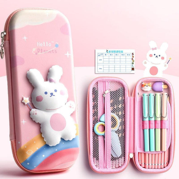 3D unicorn cute pencil case cartoon stationery box girls Color pencil box student pen case school supplies gifts ipad case - Shopsteria