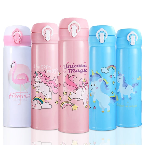 500/350ML Children's Thermos Bottle Unicorn Water Bottle For Children Stainless Steel Drinkware School Water Bottle For Girls - Shopsteria