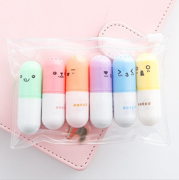 Cute Capsules Highlighter Color Marker Pens - Shopsteria