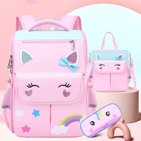 Girls' backpack Primary School Bag backpacks for children kids bag Orthopedic School backpack 1 grade Cute Backpack Schoolbag - Shopsteria