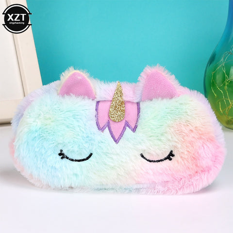 Cute Cartoon Pencil Case Plush Unicorn Stationery Bag Creative Learning Stationery Pencil Case Storage Bag - Shopsteria