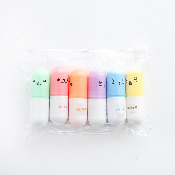 Cute Capsules Highlighter Color Marker Pens - Shopsteria