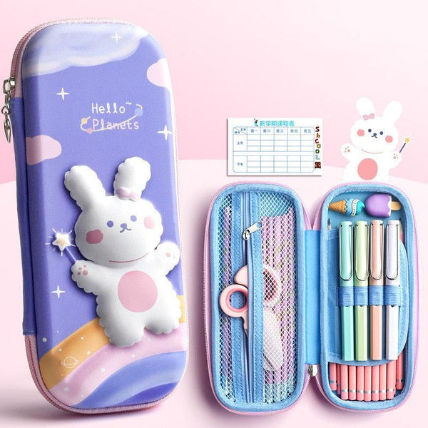 3D unicorn cute pencil case cartoon stationery box girls Color pencil box student pen case school supplies gifts ipad case - Shopsteria