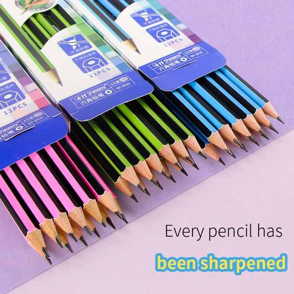 Wooden Lead Pencils  2B/HB With Eraser - 12 pcs - Shopsteria