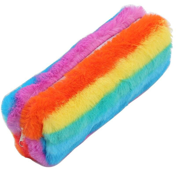 1pcs Color Plush Pencil Case for Girls Cute Cosmetic Bag Pen Bag Stationery Pouch Box Kids Gift Office Supplies - Shopsteria