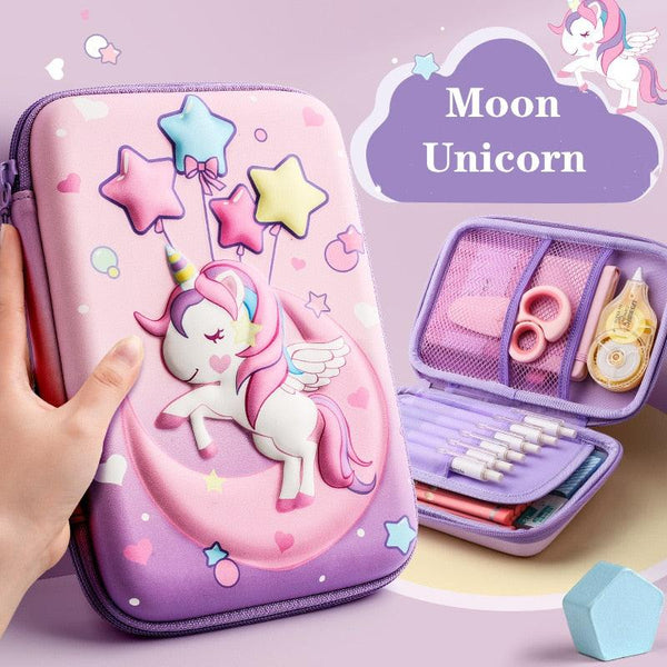 3D unicorn cute pencil case cartoon stationery box girls Color pencil box student pen case school supplies gifts ipad case - Shopsteria