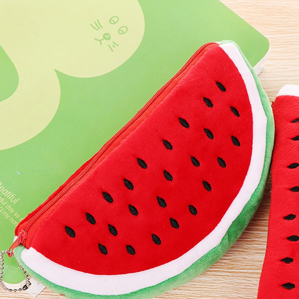 Creative watermelon plush Pencil Case School Pen Case Bag Supplies School Box Pencils Pouch Stationery - Shopsteria