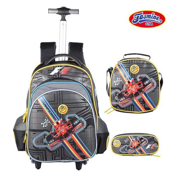 School Bags Kawaii Trolly Bag Childrens School Backpack Schoolbag Wheeled Backpacks School Children's Backpack with Boy Wheels - Shopsteria