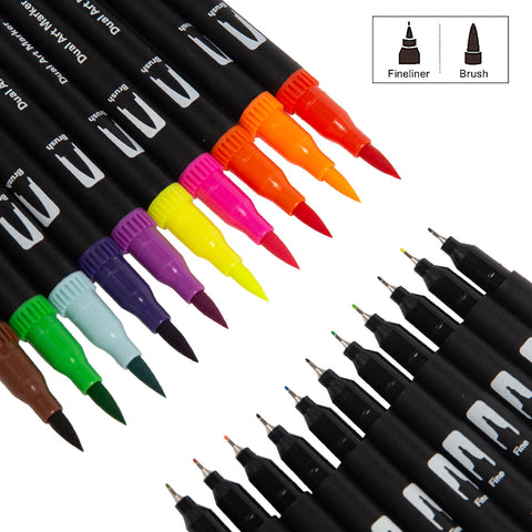 Manga Art Markers Pen Brush Watercolor Dual Tip - Shopsteria