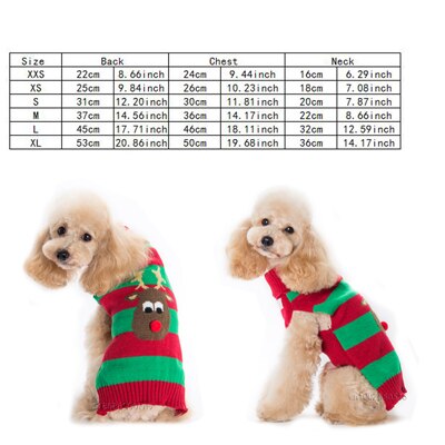 Xmas Pet Dog Clothes Reindeer Design Sweater For Small Dogs Christmas Warm Puppy Coat Chihuahua knitwear Pullover Elk Costumes - Shopsteria