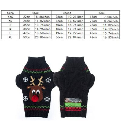 Xmas Pet Dog Clothes Reindeer Design Sweater For Small Dogs Christmas Warm Puppy Coat Chihuahua knitwear Pullover Elk Costumes - Shopsteria