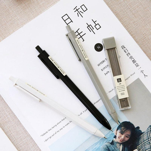 1pcs 0.5mm 0.7mm Simple STYLE Automatic Pencil Student Press Type Movable Mechanical Pencil School Supplies Stationery - Shopsteria