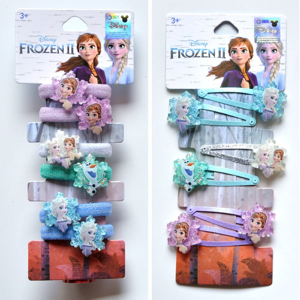 Disney Cartoon Frozen 2 Children Hair Clip Girl Birthday Gifts Headwear Ring Elsa Doll Head Cosmetic Hairpins Hair Accessories - Shopsteria