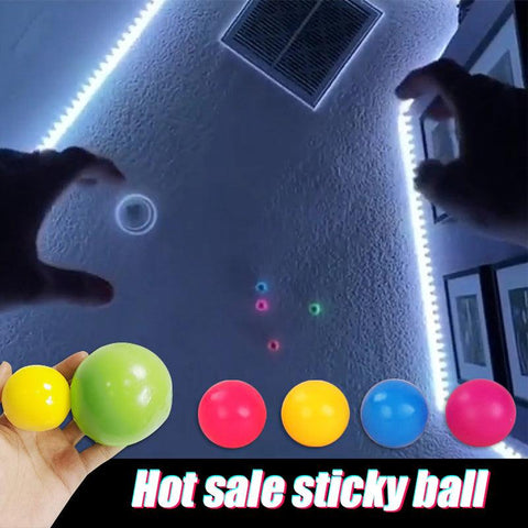 Kids Toys Stick Wall Ball Stress Relief Toys Sticky Squash Ball Globbles Decompression Toy Sticky Target Ball Catch Throw Ball - Shopsteria007