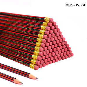 Wooden pencil HB pencil with eraser - 10/20 pcs - Shopsteria