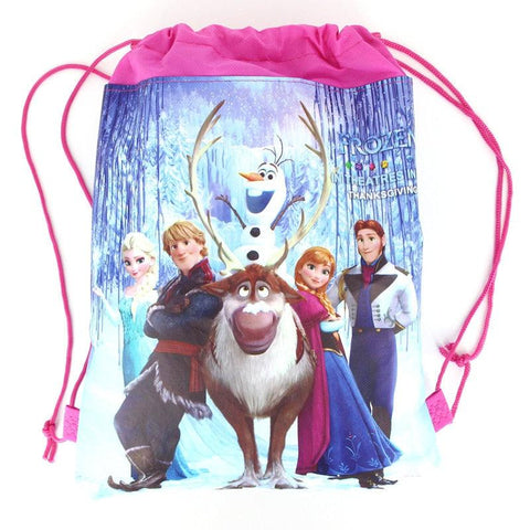 1Pcs Disney Cars Mickey Minnie Coco Sofia Frozen Six Princess Winnie Non-woven Shopping Bag Drawstring Backpack party supplies - Shopsteria