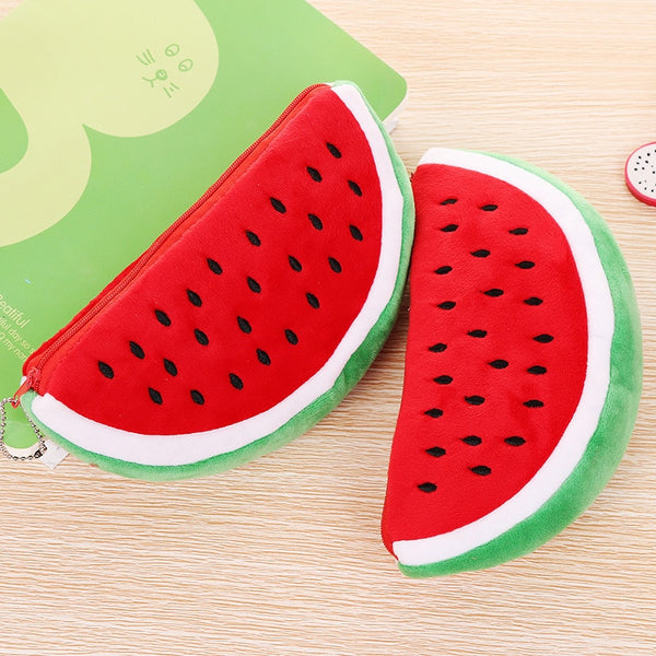 Creative watermelon plush Pencil Case School Pen Case Bag Supplies School Box Pencils Pouch Stationery - Shopsteria