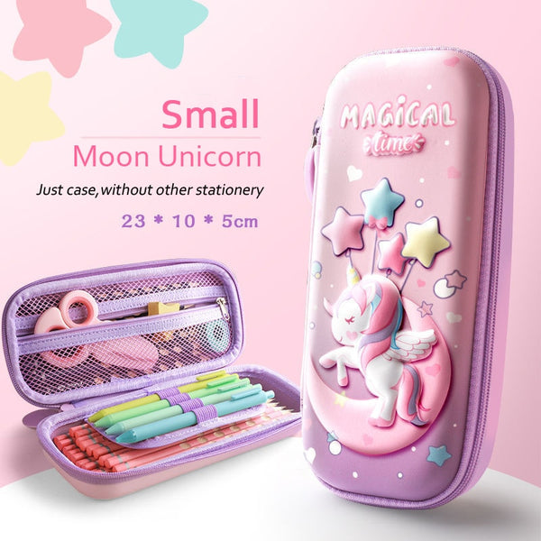 Lovely Pink Unicorn Cartoon 3D Pencil Case Storage Box Pen Bag for School Student Girl Pouch Eraser Holder Stationer - Shopsteria