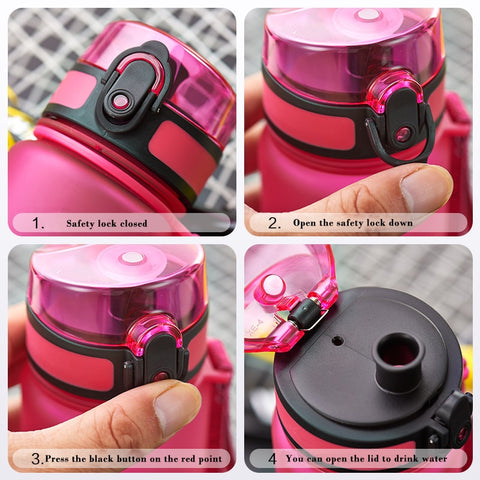 Sports Water Bottle 500/1000ML Protein Shaker Outdoor Travel Portable Leakproof Drinkware Plastic Drink Bottle BPA Free - Shopsteria