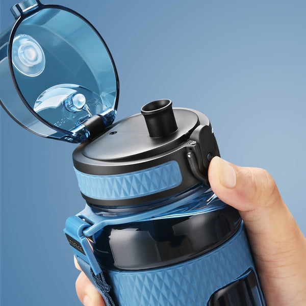 UZSPACE Sports Water Bottles Gym Leak-proof Drop-proof Portable Shaker Outdoor Travel Kettle Plastic Drink Water Bottle BPA Free - Shopsteria