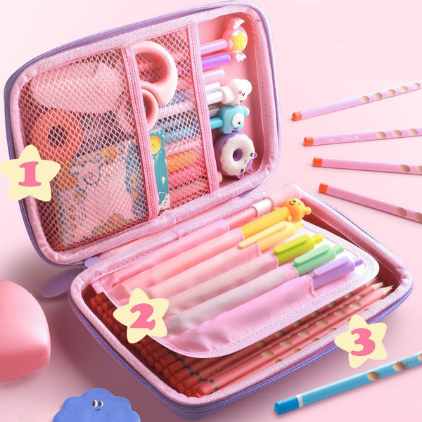 Lovely Pink Unicorn Cartoon 3D Pencil Case Storage Box Pen Bag for School Student Girl Pouch Eraser Holder Stationer - Shopsteria