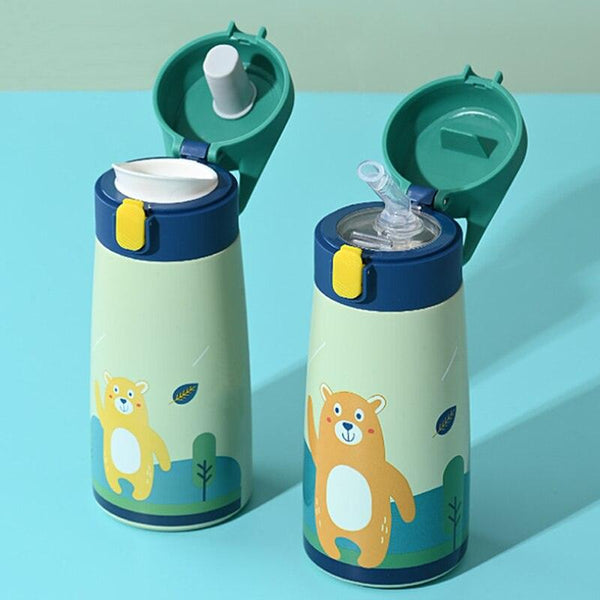 350ml/500ml Kids Thermos Double Stainless Steel Cute Cartoon Vacuum Flask Mug Thermal Water Bottle for Children Tumbler Cup - Shopsteria