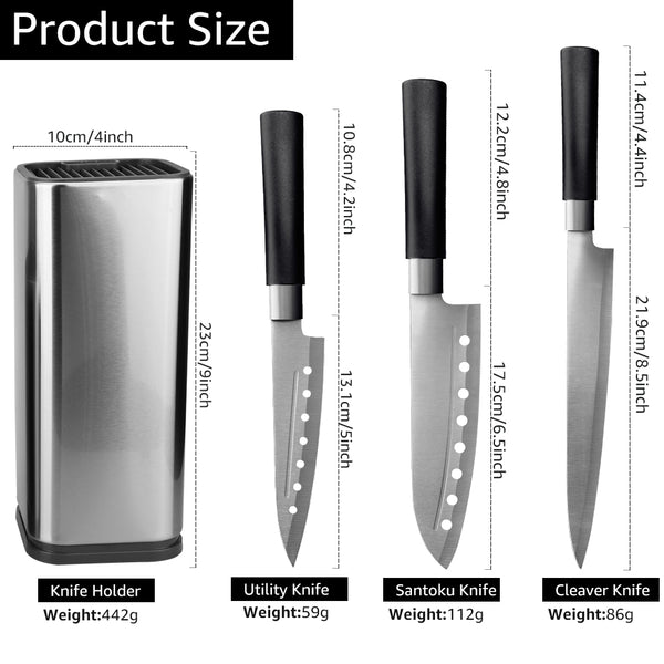 Kitchen Knives Set With Knife Holder Stand Chef Japanese Knife - Shopsteria