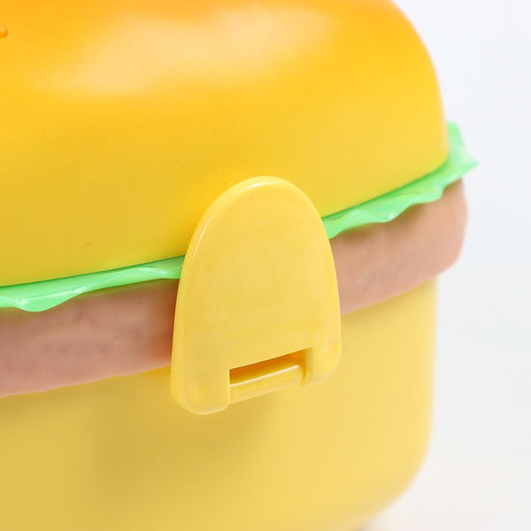 Portable Cute Hamburger Lunch Box Double Tier Burger Bento Lunchbox - Shopsteria