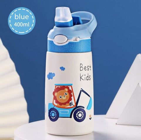 400ML Children Thermos Water Bottle Kids Thermos Mug Baby Duck Billed Straw 316 Stainless Steel Vacuum Flasks Tumbler Thermo Cup - Shopsteria