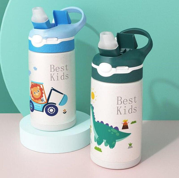 400ML Children Thermos Water Bottle Kids Thermos Mug Baby Duck Billed Straw 316 Stainless Steel Vacuum Flasks Tumbler Thermo Cup - Shopsteria