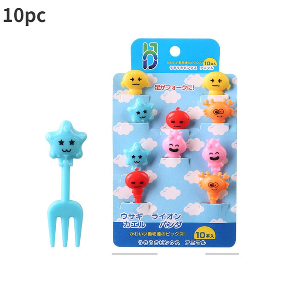 Animal Fruit Fork Food Grade Plastic Mini Cartoon Kids Cake Fruit Toothpick Bento Lunch Bento Accessories Party Decoration - Shopsteria