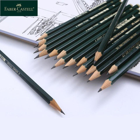 1Pc Germany Faber-Castell 9000 Sketch Pencil Drawing Design  Art Supplies SV Bonding Technology Raw Wood Environmental Safety - Shopsteria